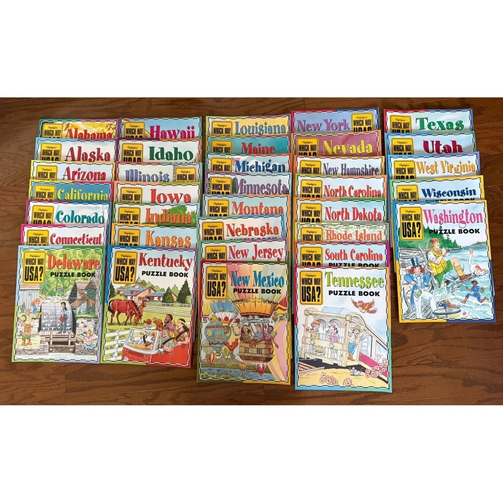 HUGE LOT of 35 Highlights Magazines Which Way USA Various States Activity Books